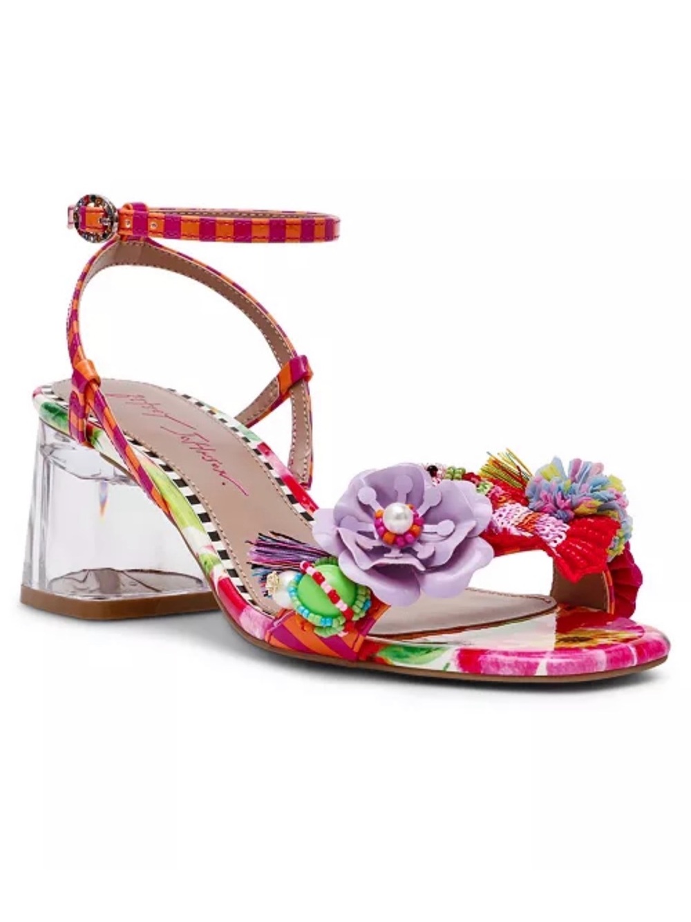 Betsey Johnson Merrily floral Low Block Heel Sandal NWOT size 7
